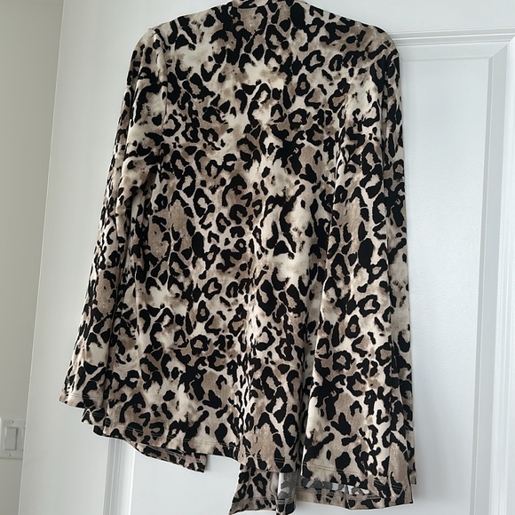 Long sleeve leopard print open jacket - Picture 3 of 4